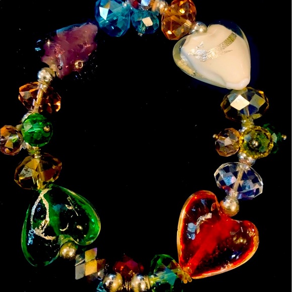 ❗️$ALE❗️Venetian Murano glass & Swarovski Crystal bracelet - Picture 2 of 4
